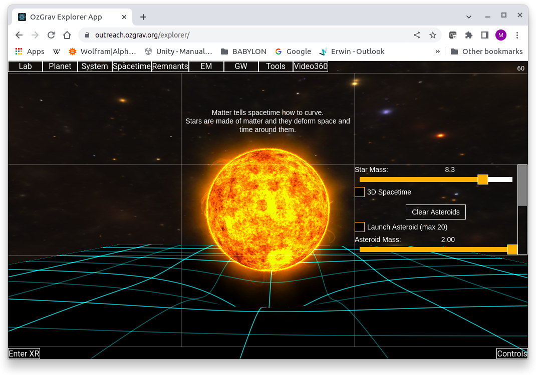 Gravity Explorer WebXR App